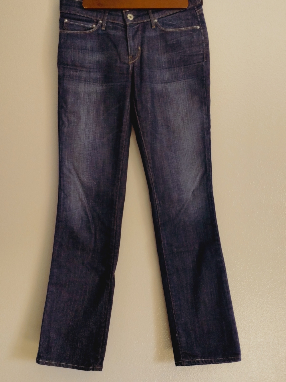 Levi's Women's Dark Blue Straight-Leg Jeans Demi Curve Sz 27
